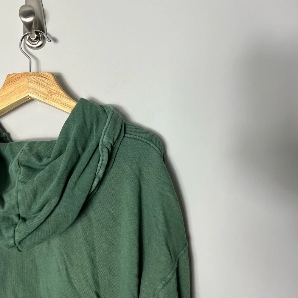 Aerie American Eagle Oversized Hoodie Sweatshirt Henley Button Up Hood Green *S - Picture 14 of 15